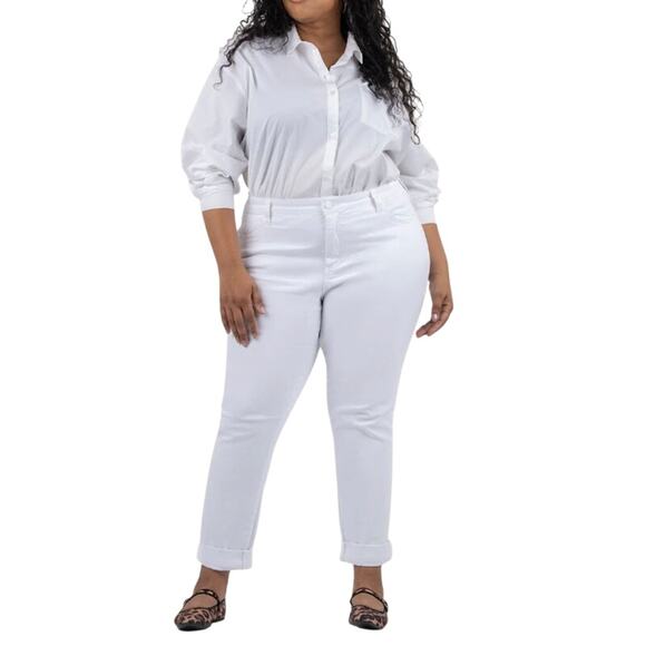 Kut From the Kloth Womens Jeans 18W Catherine Slouchy Boyfriend White Stretch - Picture 1 of 16